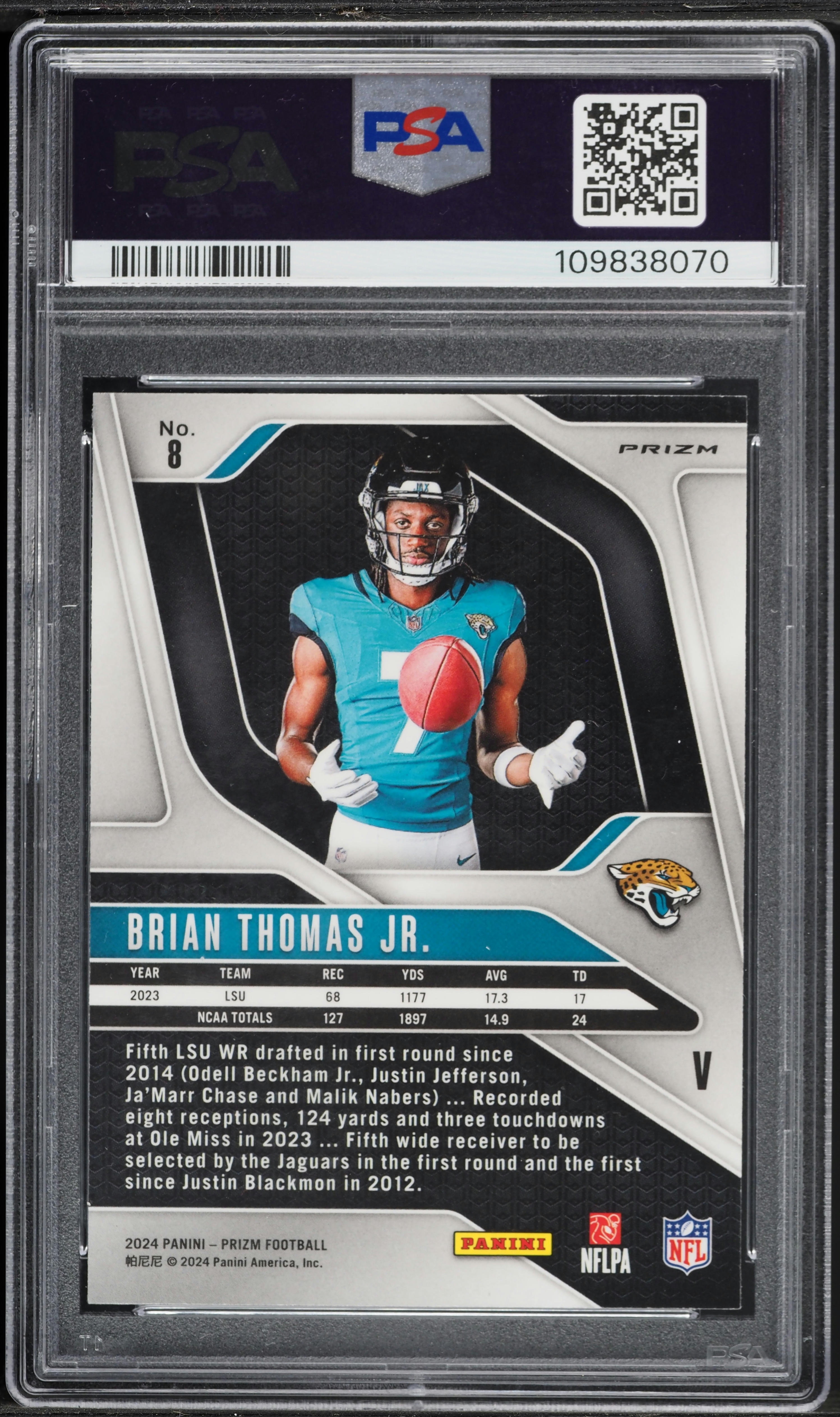 2024 Panini Prizm Variation Green Wave Brian Thomas Jr. ROOKIE #8
