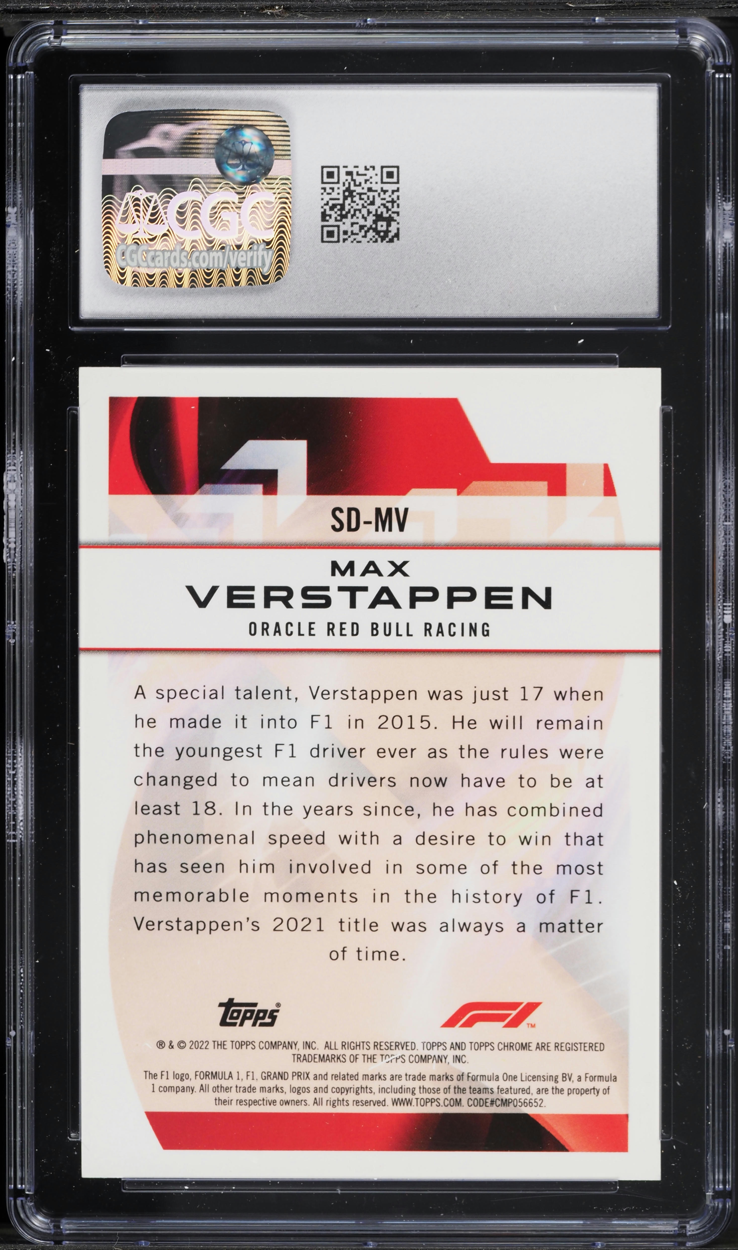 2022 Topps Chrome Formula 1 F1 Speed Demons Max Verstappen #SD-MV