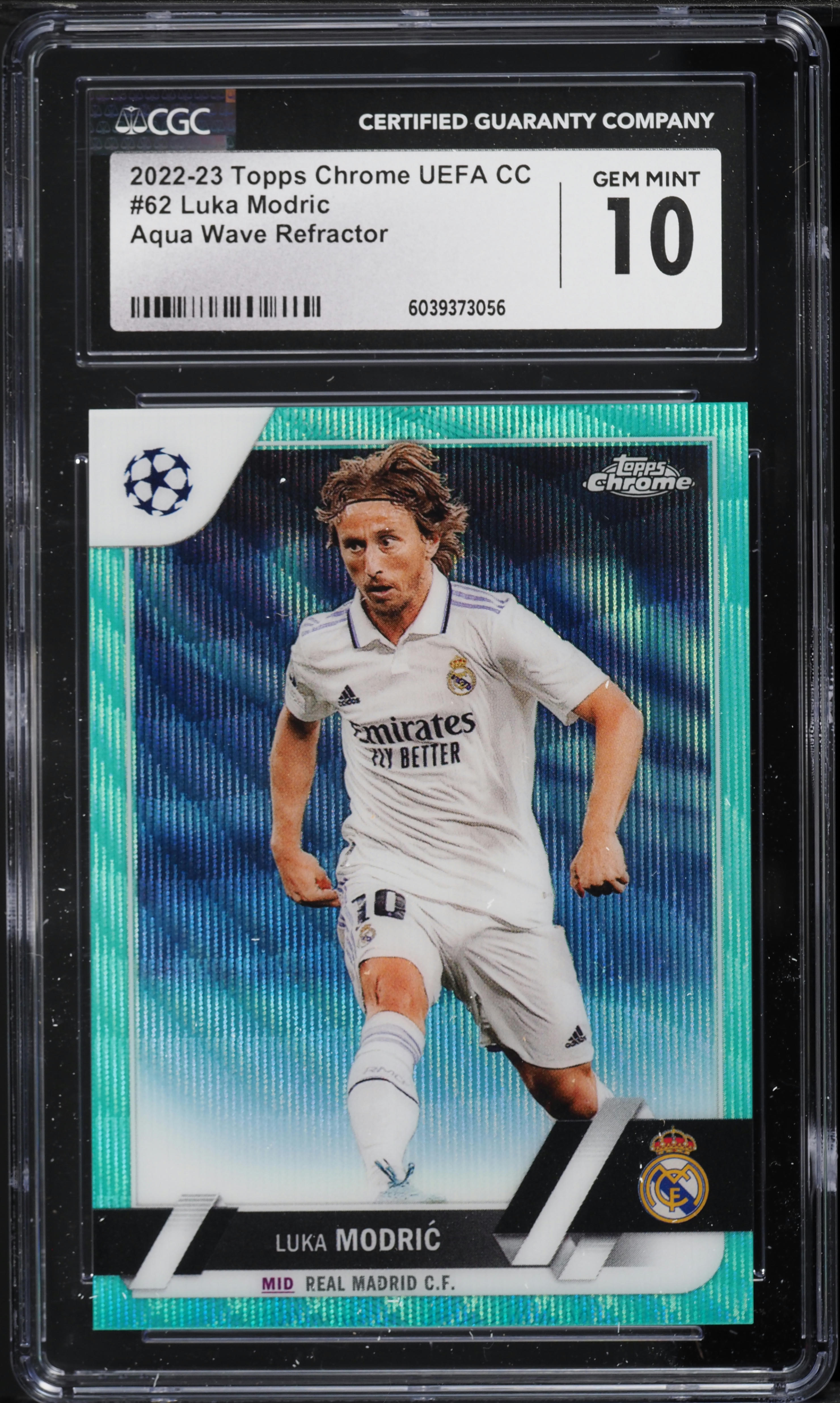2022 Topps Chrome UEFA CC Aqua Wave Refractor Luka Modric /199 #62