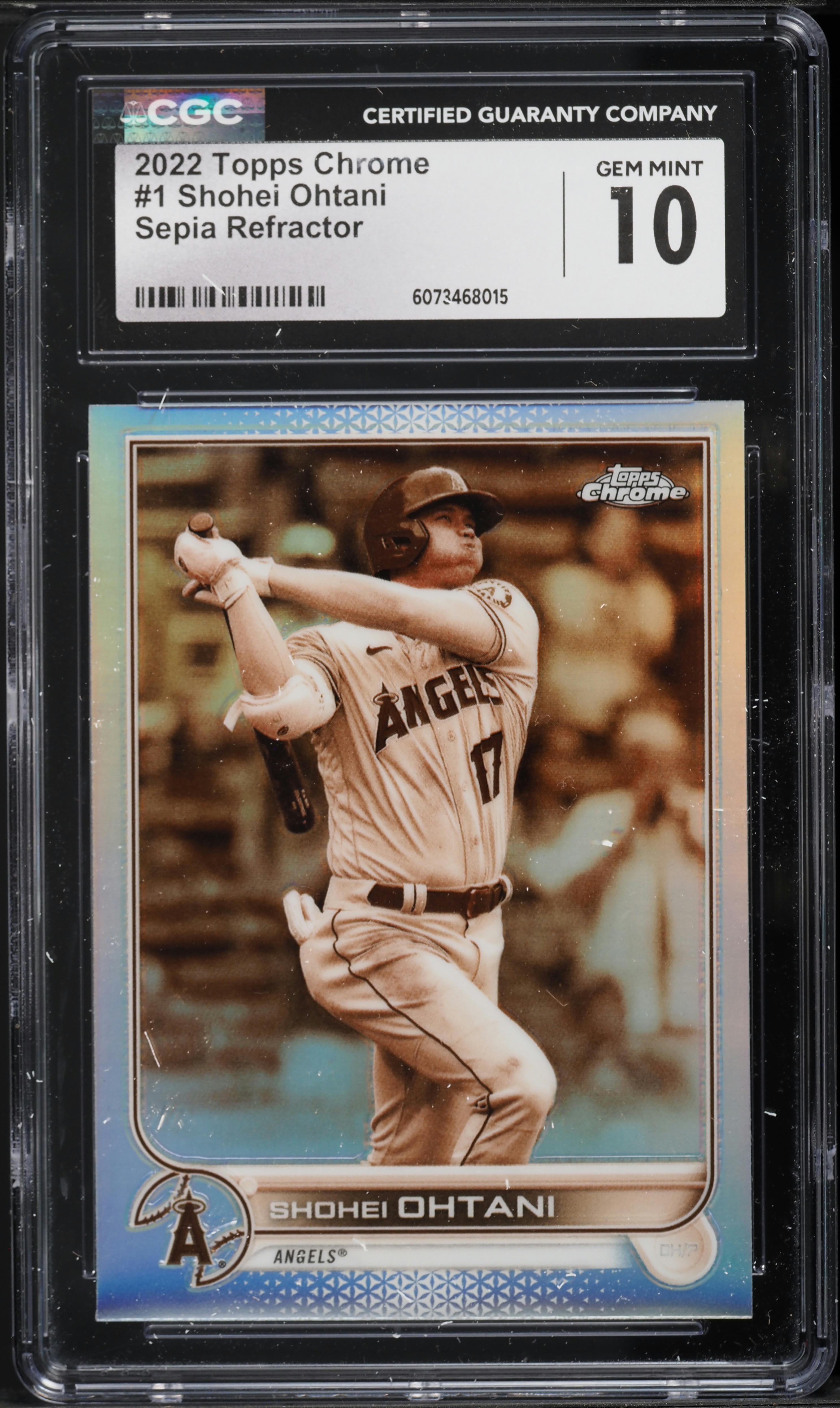 SHOHEI OHTANI 2022 TOPPS CHROME SEPIA REFRACTOR PSA 9 MINT # 1