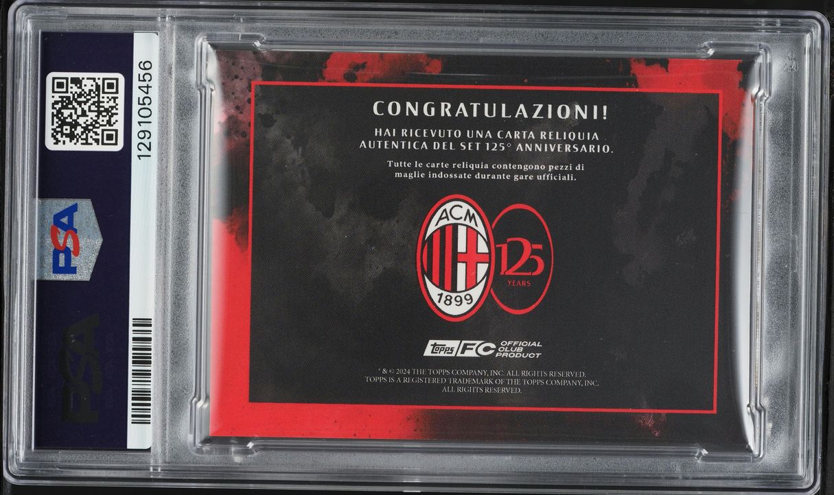 2024 Topps AC Milan 125 Anniversario Reliquia Green Ronaldinho PATCH AUTO 1/10 PSA 10 GEM MINT