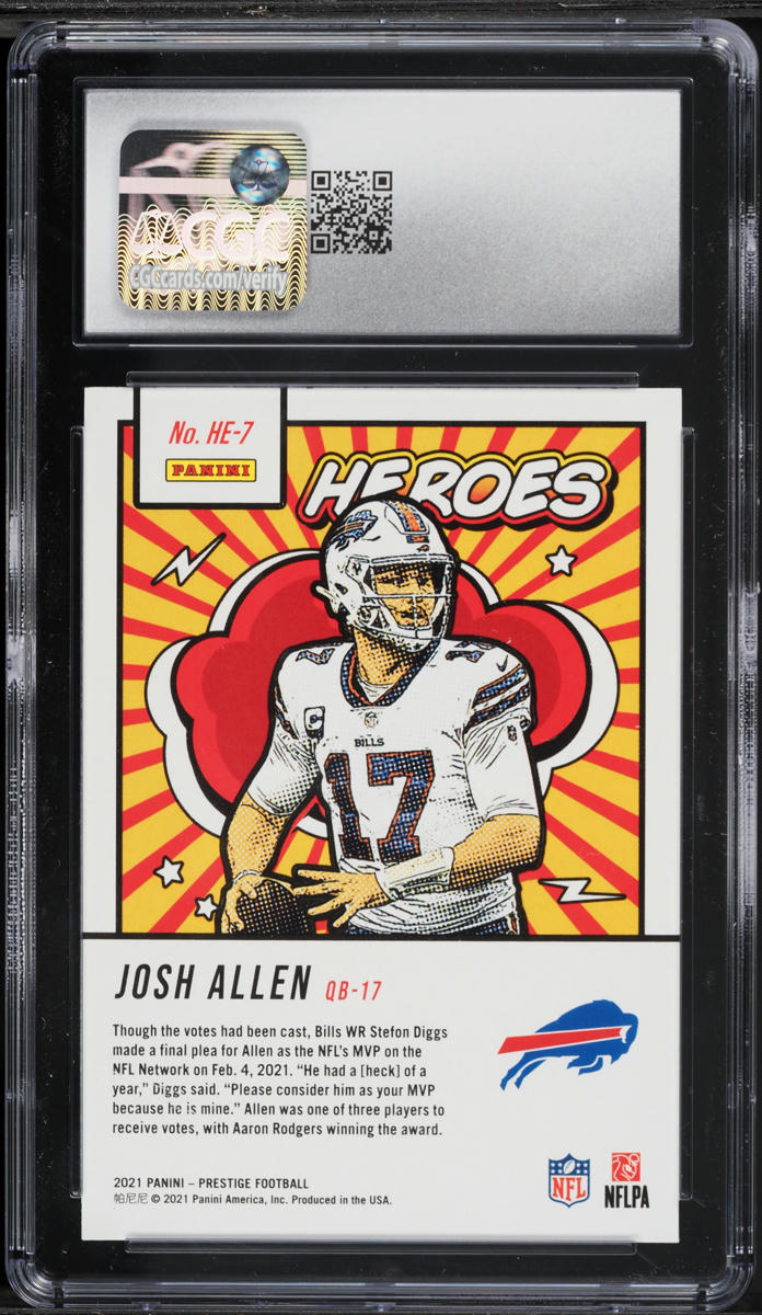 2021 Panini Prestige Heroes Josh Allen #HE-7 CGC 9 MINT