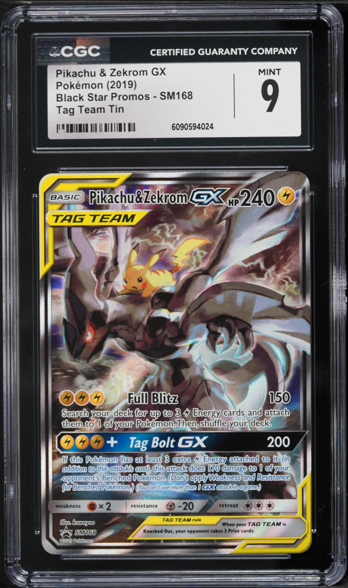2019 Pokemon Sun & Moon Promo Tag Team Full Art Pikachu & Zekrom