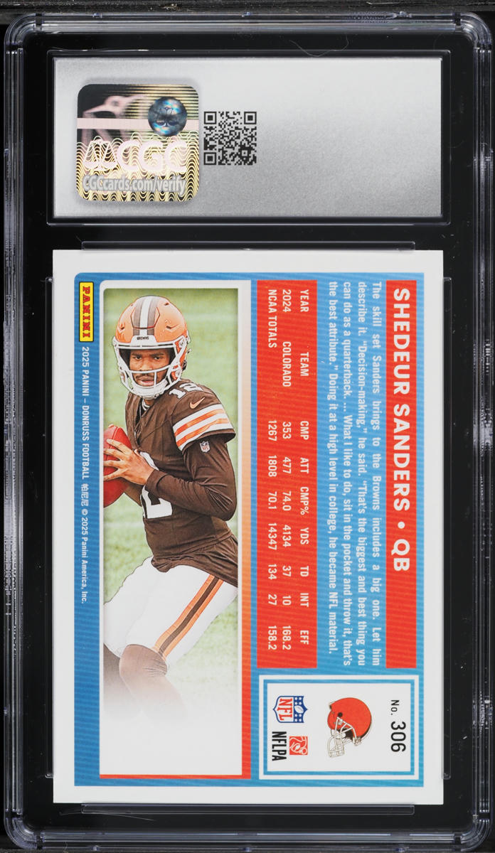 2025 Donruss Shedeur Sanders ROOKIE #306 CGC 9 MINT