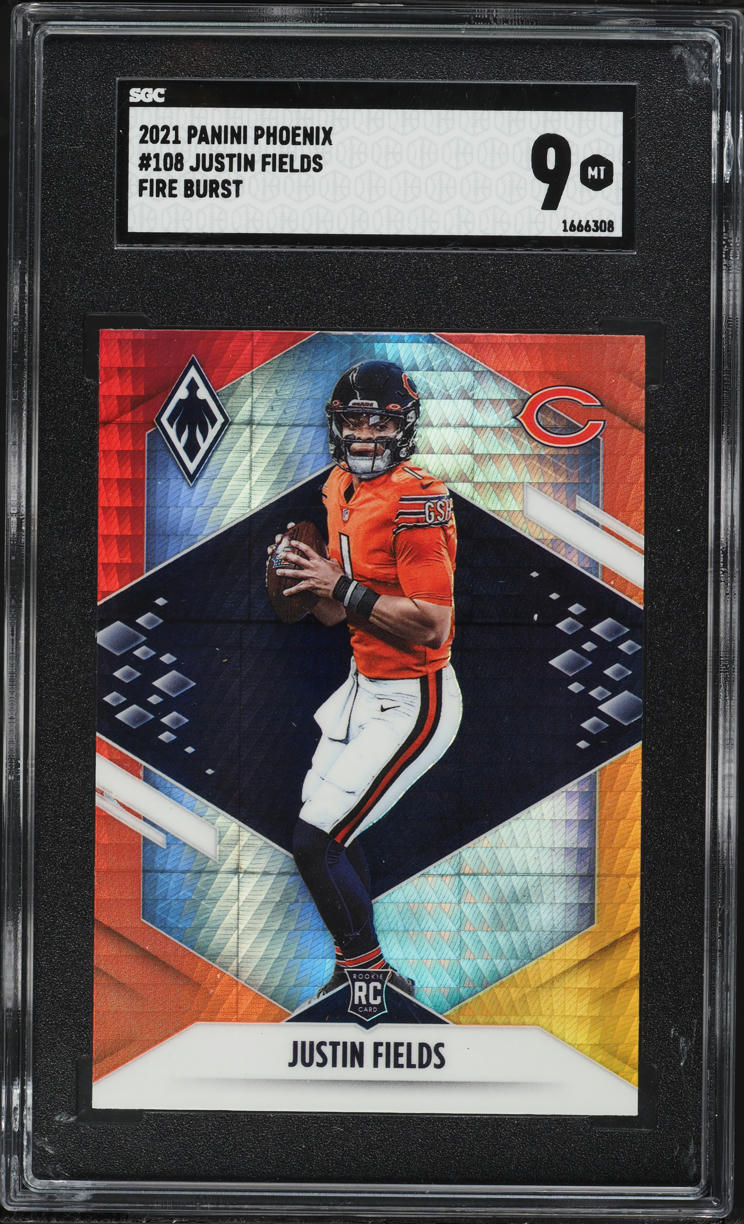 2021 Panini Phoenix Fire Burst Justin Fields ROOKIE #108 SGC 9 MINT