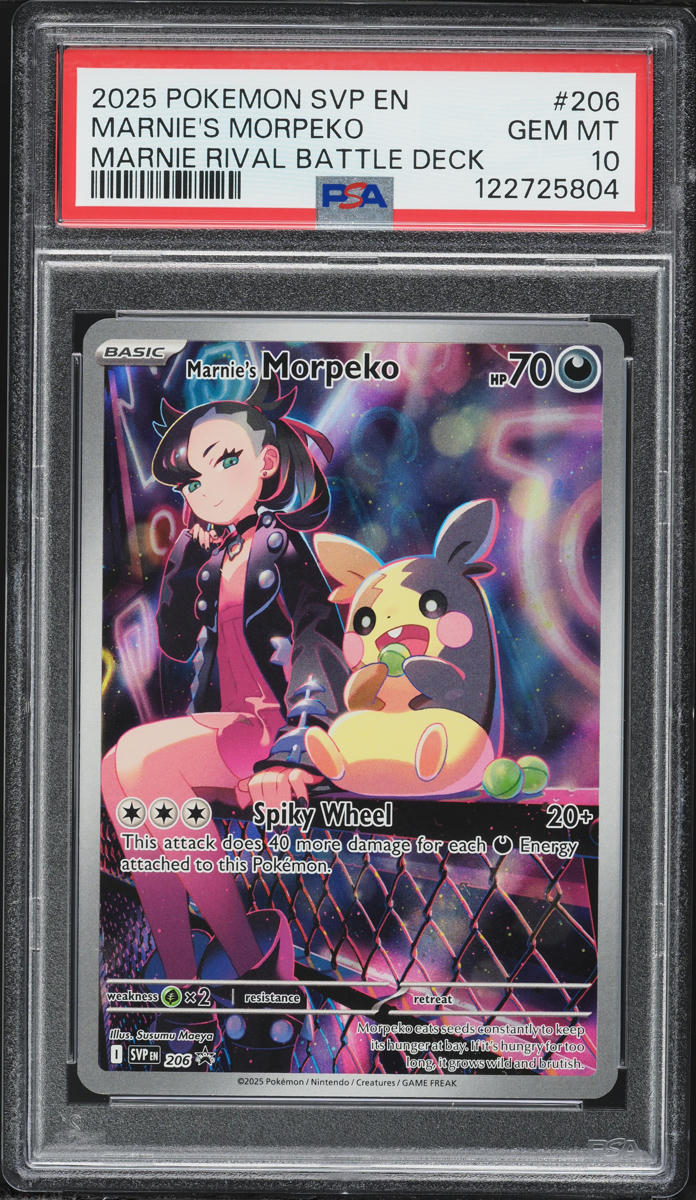 2025 Pokemon Scarlet & Violet Promo Rival Battle Deck AA Marnie's Morpeko #206 PSA 10 GEM MINT