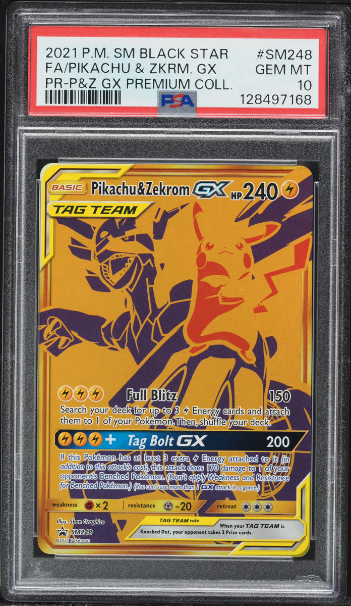 2021 Pokemon Sun & Moon Black Star Promo Premium Pikachu & Zekrom GX #SM248 PSA 10 GEM MINT