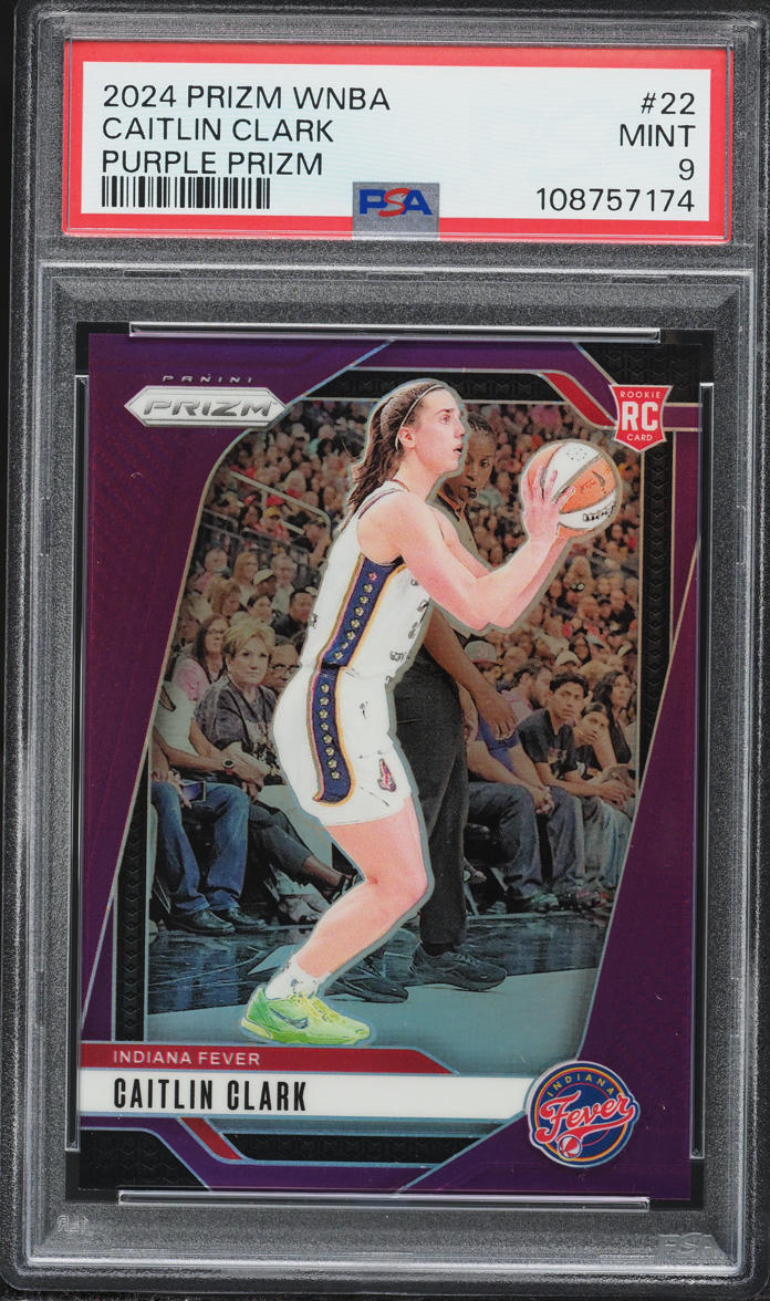 2024 Panini Prizm WNBA Purple Caitlin Clark ROOKIE /149 #22 PSA 9 MINT