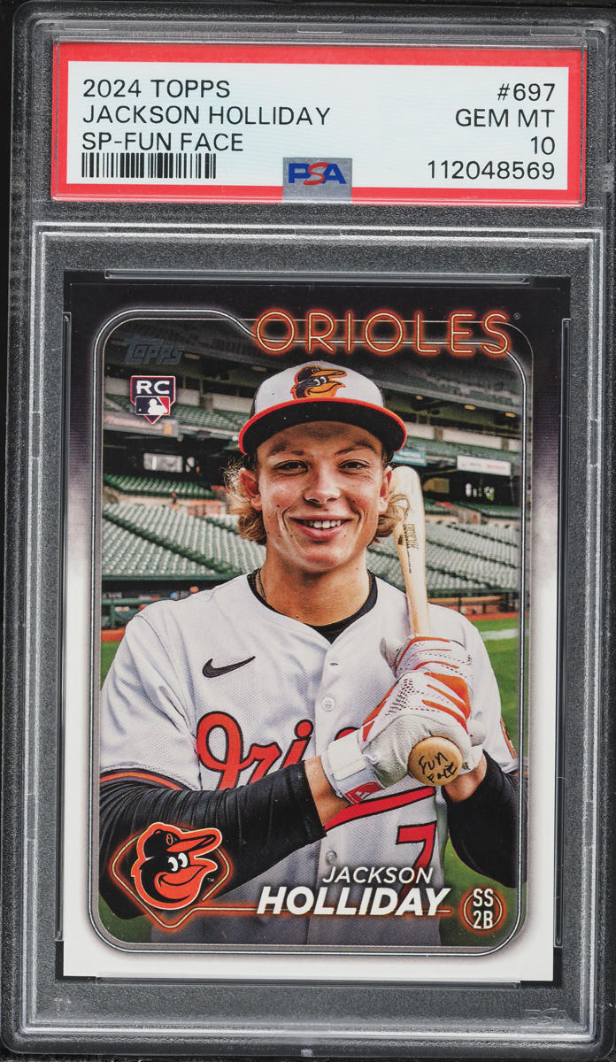 2024 Topps SP Fun Face Jackson Holliday ROOKIE #697 PSA 10 GEM MINT