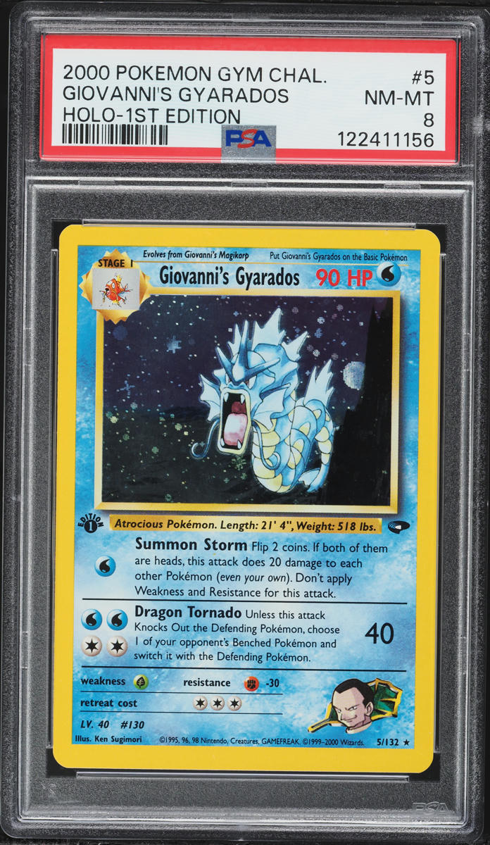 2000 Pokemon Gym Challenge 1st Edition Holo Giovanni's Gyarados #5 PSA 8 NM-MT