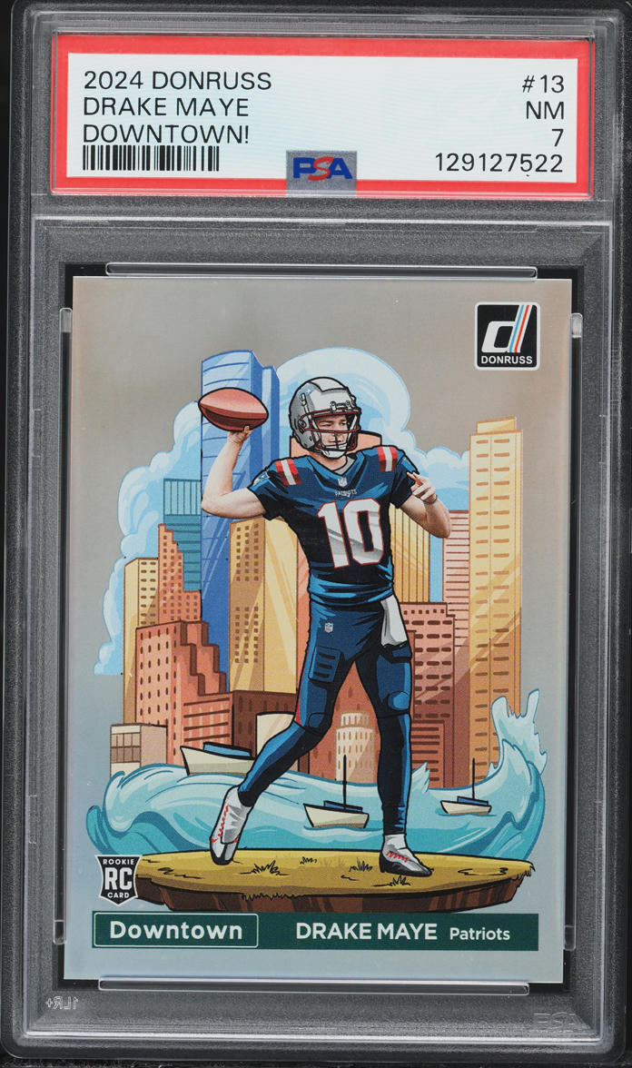 2024 Donruss Downtown Drake Maye ROOKIE #13 PSA 7 NRMT