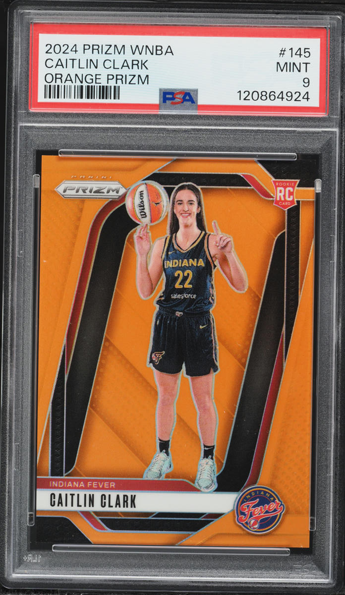 2024 Panini Prizm WNBA Orange Caitlin Clark ROOKIE /99 #145 PSA 9 MINT