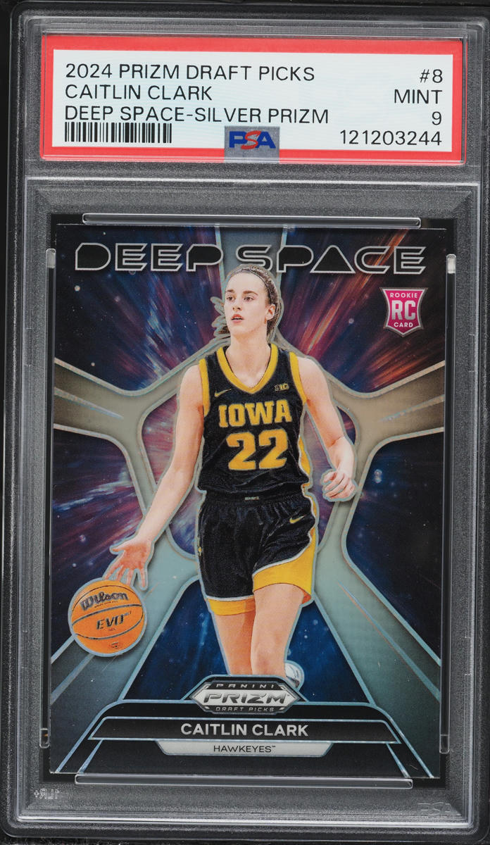 2024 Panini Prizm Draft Picks Deep Space Silver Caitlin Clark ROOKIE #8 PSA 9 MINT