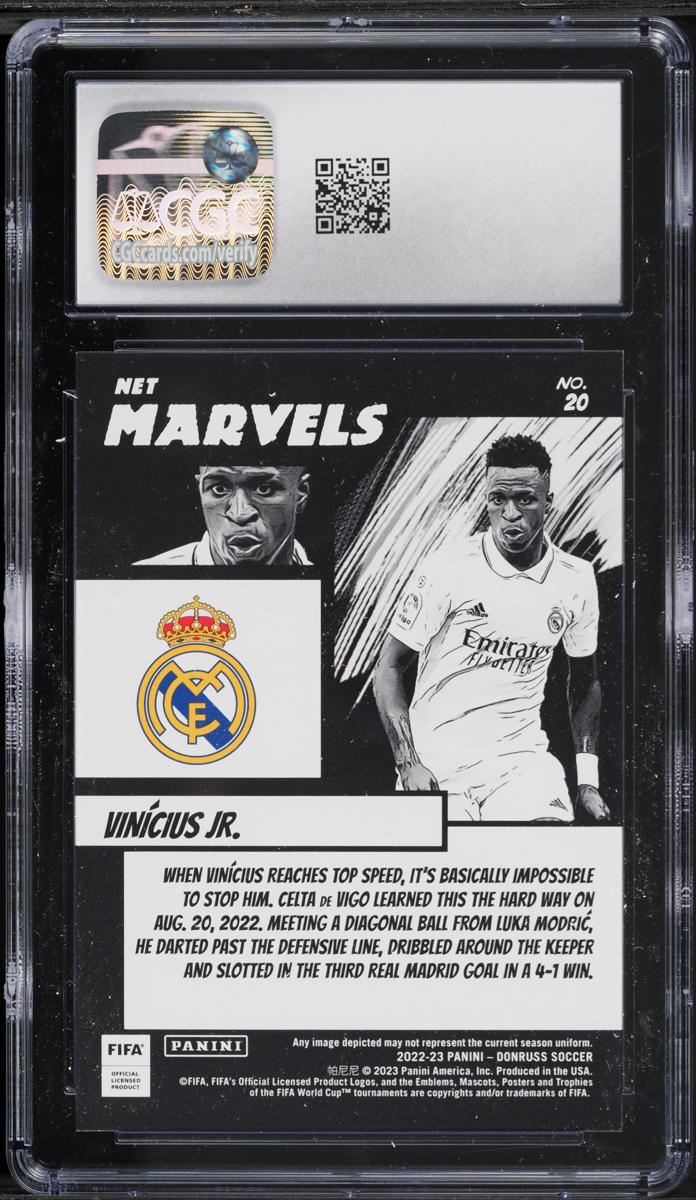 2022 Donruss Net Marvels Vinicius Jr. #20 CGC 10 GEM MINT