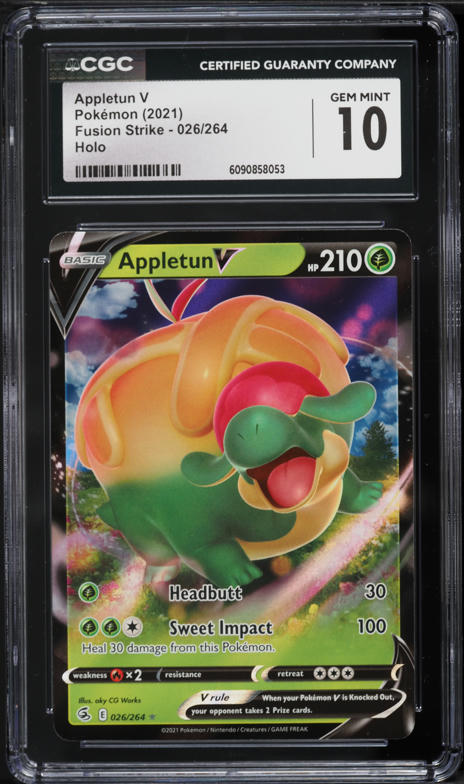 2021 Pokemon SWSH Fusion Strike Holo Appletun V #26 CGC 10 GEM MINT