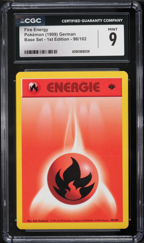 1999 Pokemon Base Set Shadowless 1st Edition Fire Energy #98 CGC 7.5 NRMT+ on Fanatics Collect 1999 Pokemon Base Set Shadowless 1st Edition Fire Energy #98 CGC 7.5 NRMT+ on Fanatics Collect