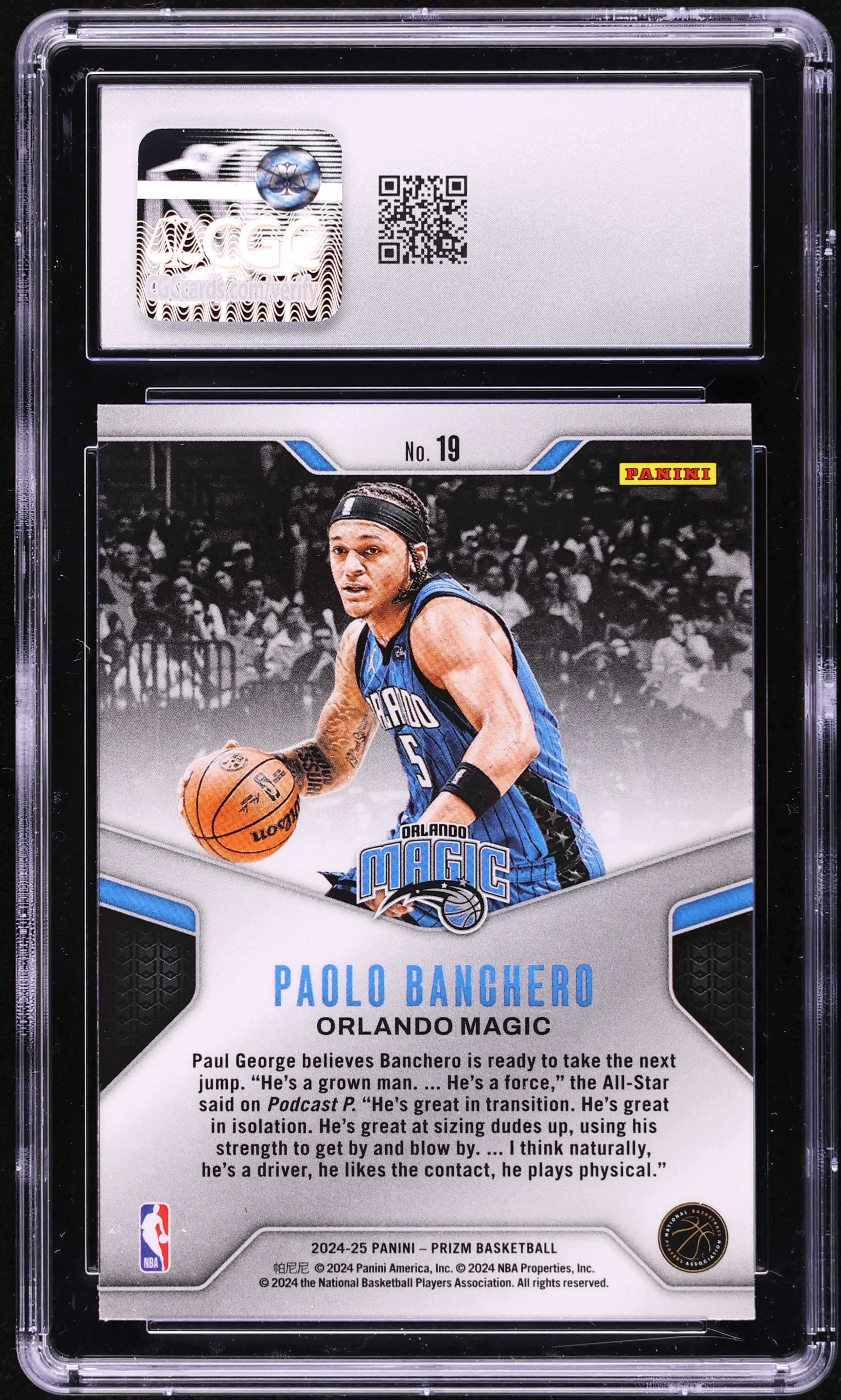 2024 Panini Prizm Dominance Paolo Banchero #19 CGC 9.5 MINT+ on