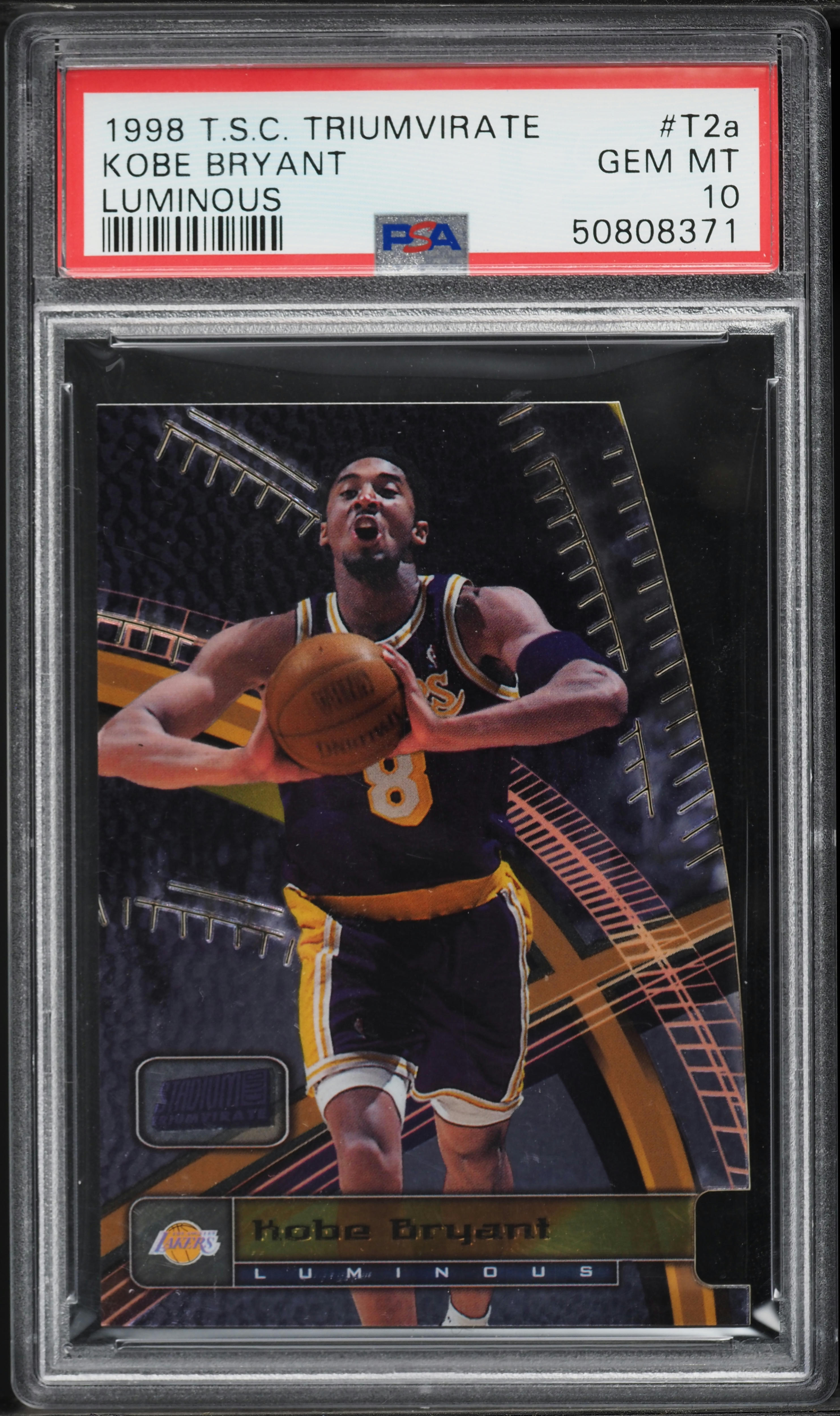 1998 Stadium Club Triumvirate Luminous Die-Cut Kobe Bryant #T2a