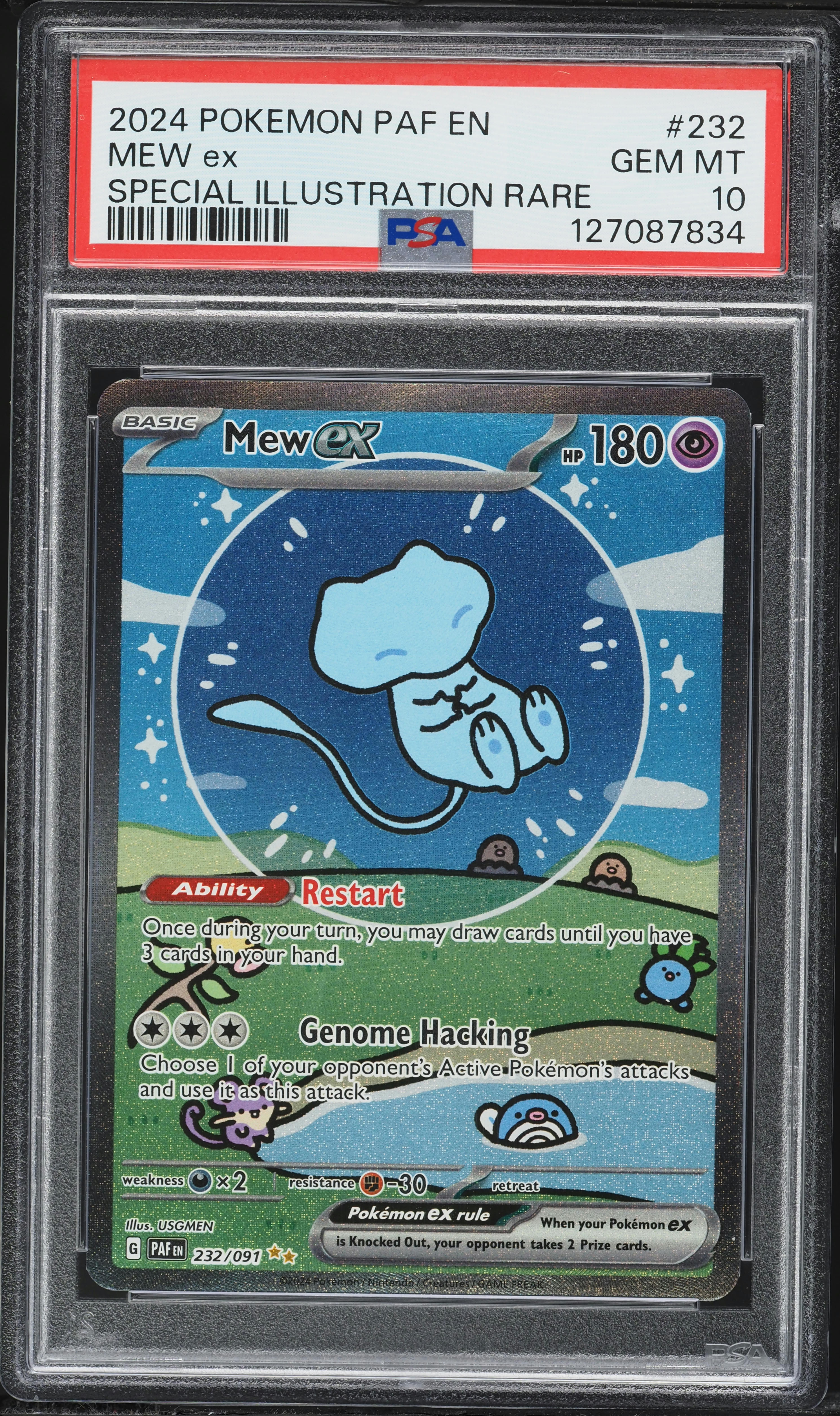 2024 Pokemon Scarlet & Violet Paldean Fates SIR Mew ex #232 PSA 10