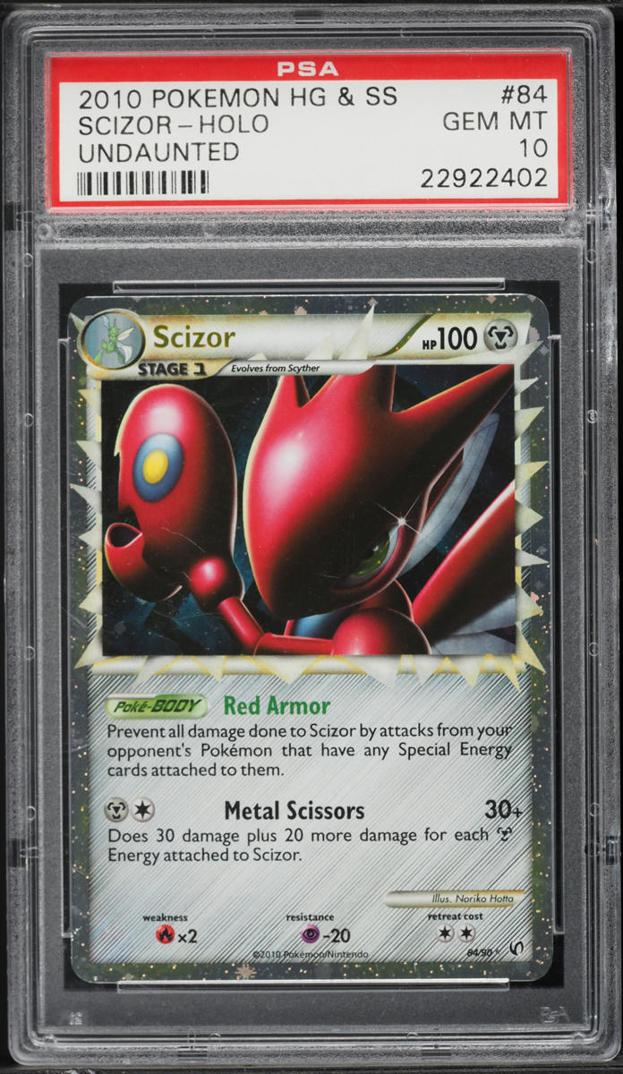 2010 Pokemon HeartGold & SoulSilver Undaunted Holo Scizor #84 PSA 10 GEM MINT