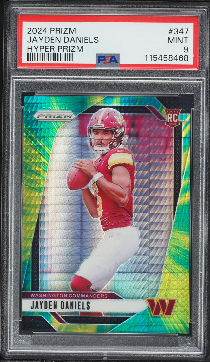 2024 Panini Prizm Hyper Jayden Daniels ROOKIE /180 #347 PSA 9 MINT