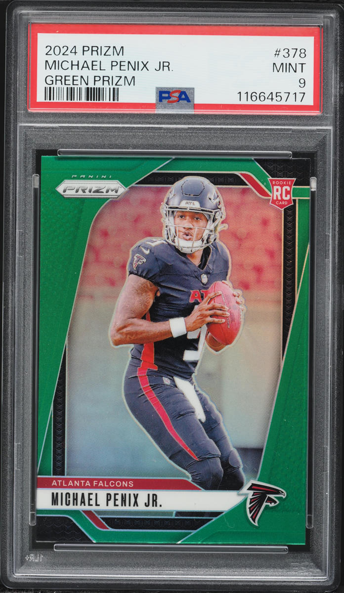 2024 Panini Prizm Green Michael Penix Jr ROOKIE #378 PSA 9 MINT