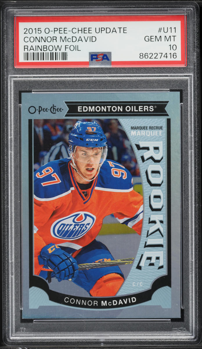 2015 O-Pee-Chee Update Rainbow Foil Connor McDavid ROOKIE #U11 PSA 10 GEM MINT