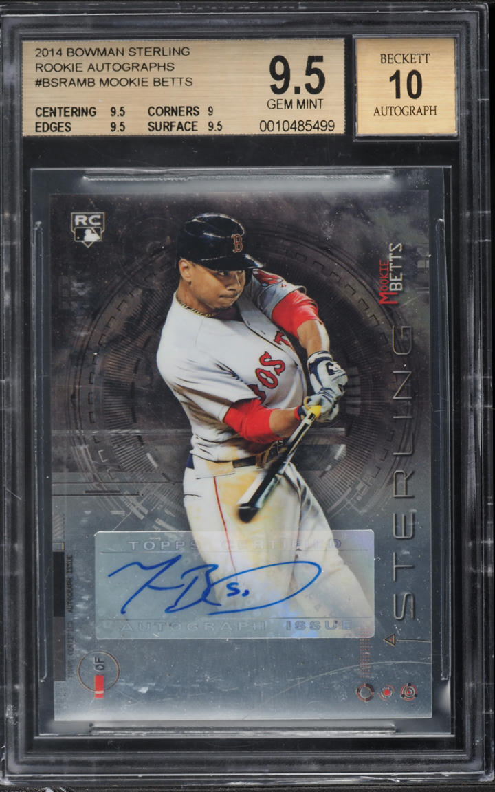 2014 Bowman Sterling Mookie Betts ROOKIE AUTO #BSRA-MB BGS 9.5 GEM MINT