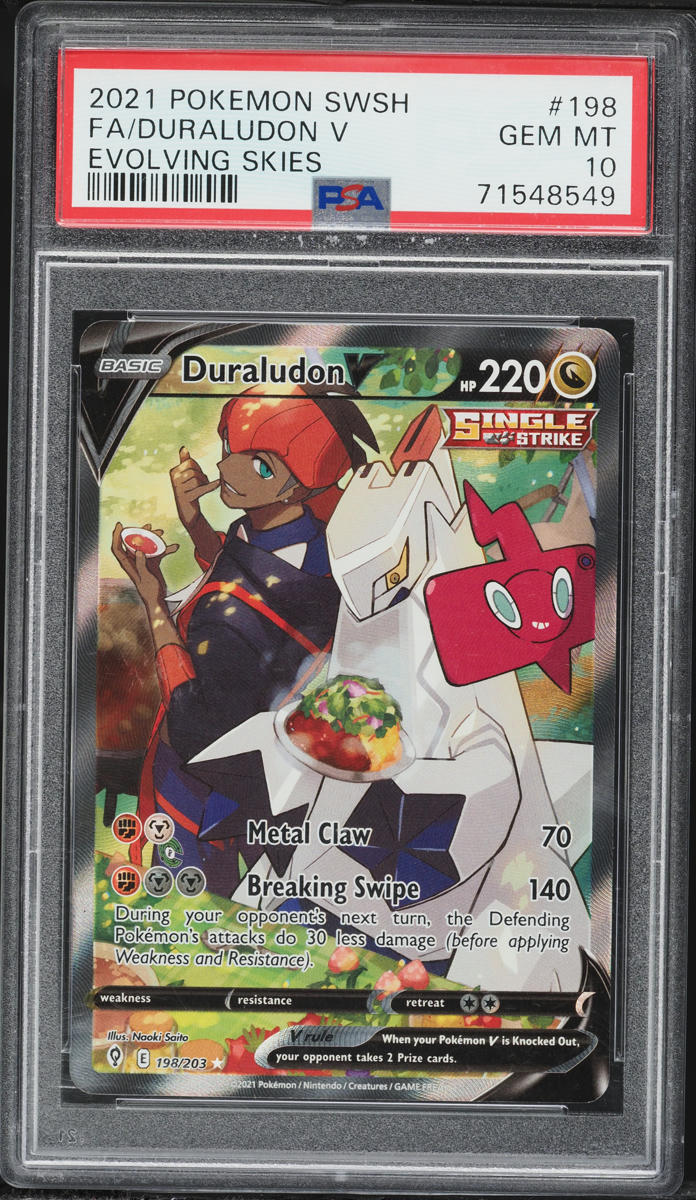 2021 Pokemon Sword & Shield Evolving Skies Alt Art Duraludon V #198 PSA 10 GEM MINT