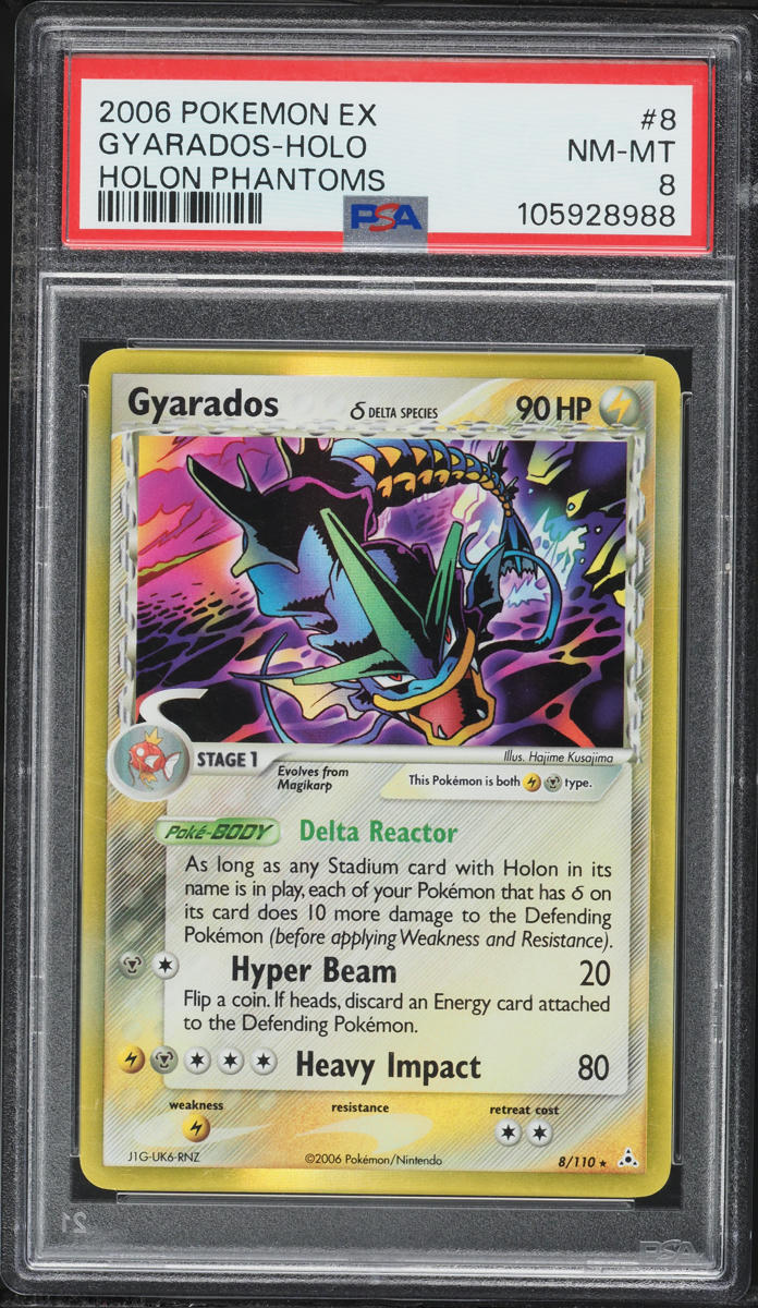 2006 Pokemon EX Holon Phantoms Holo Gyarados #8 PSA 8 NM-MT