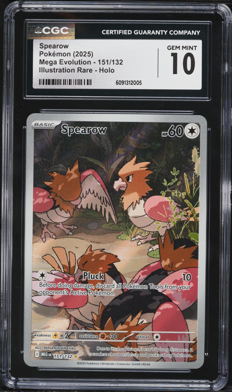 2025 Pokemon Mega Evolution IR Spearow #151 CGC 10 GEM MINT