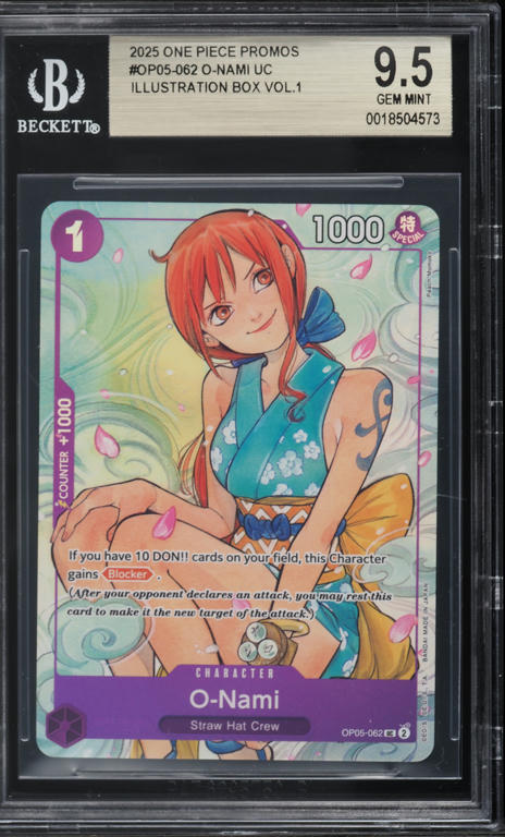 2025 One Piece Promo Illustration Box Vol. 1 O-Nami #OP05-062 BGS