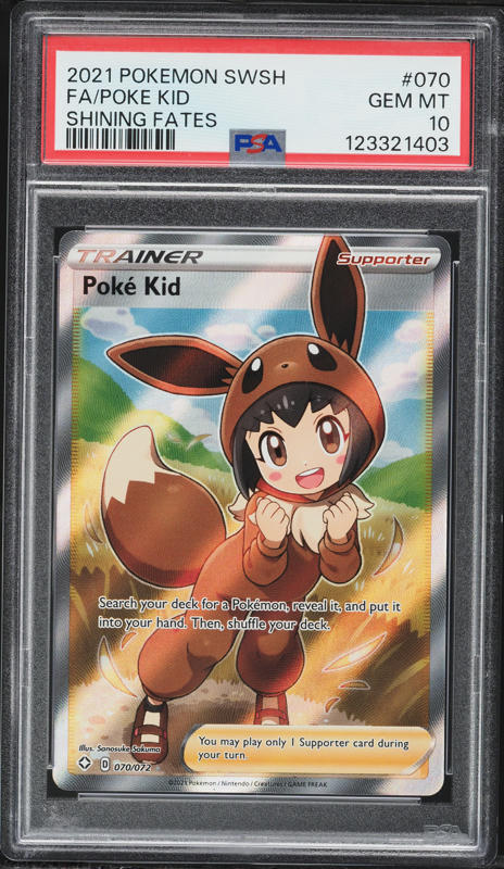 2021 Pokemon Sword & Shield Shining Fates Full Art Poke Kid #70 PSA 10 GEM MINT