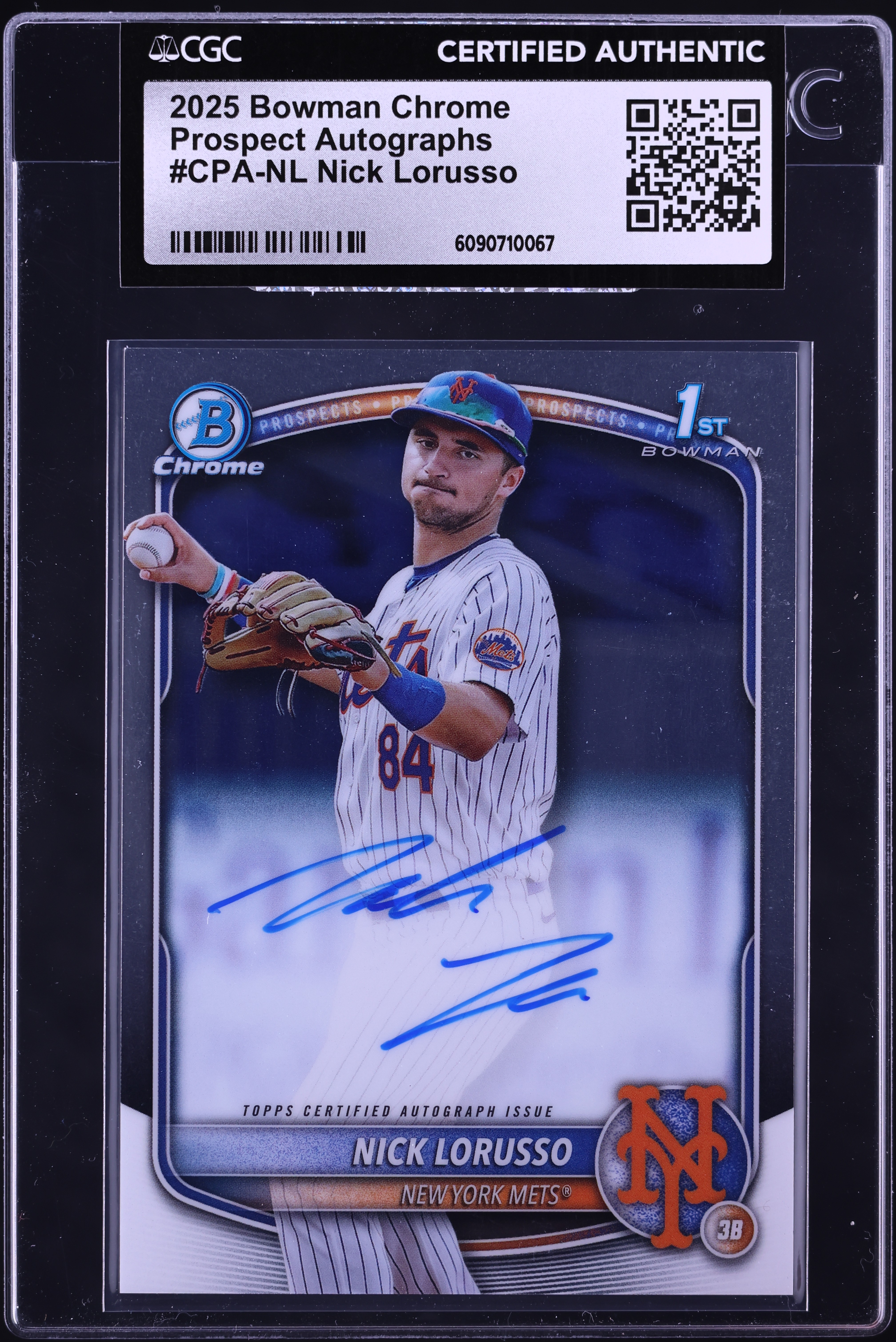 2025 Bowman Chrome Nick Lorusso PROSPECT AUTO #CPA-NL CGC AUTH on