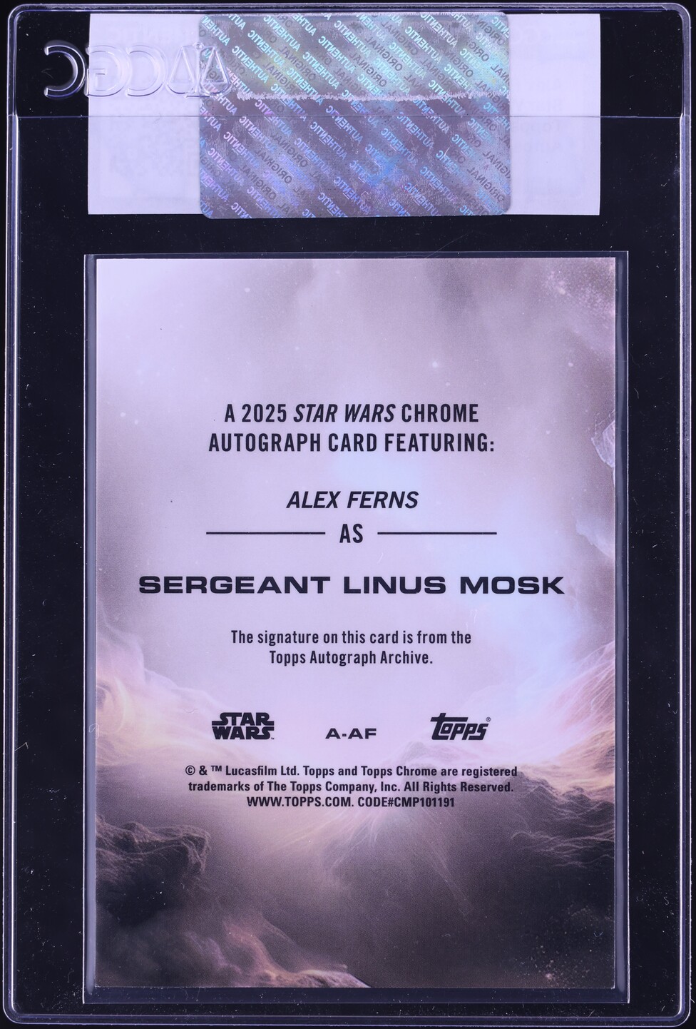 スターウォーズフルレア 2025 Topps Star Wars Chrome Blue Refractor Sergeant Linus Mosk