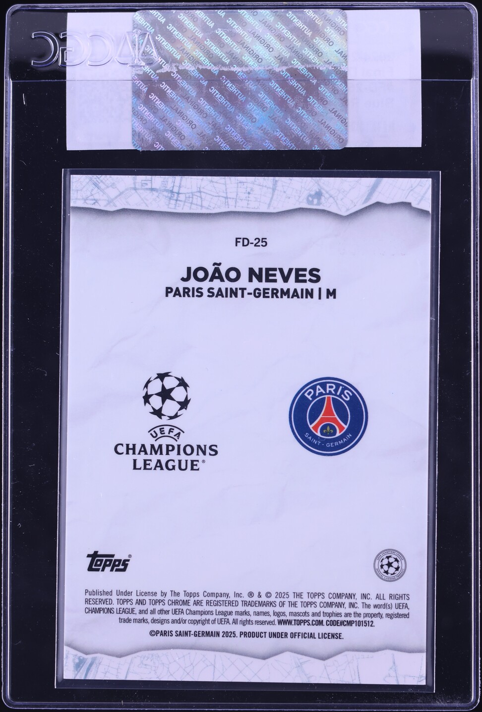 Carte Topps Deco Joao Neves 2023-24 1st Edition + Preuve Vidéo ✍️ - Benfica / PSG / City