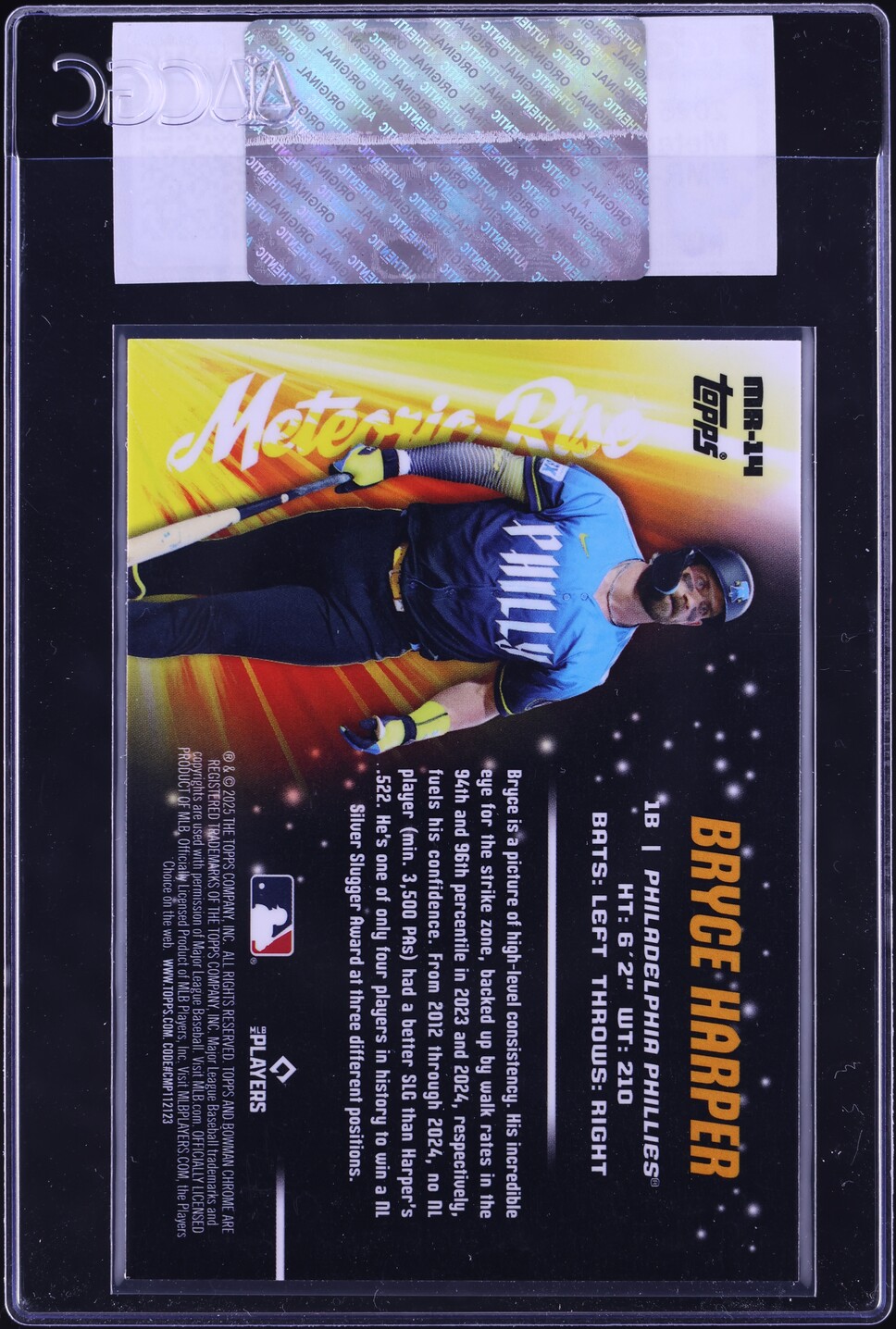 2025 Bowman Chrome Meteoric Rise Bryce Harper #MR-14 CGC AUTH