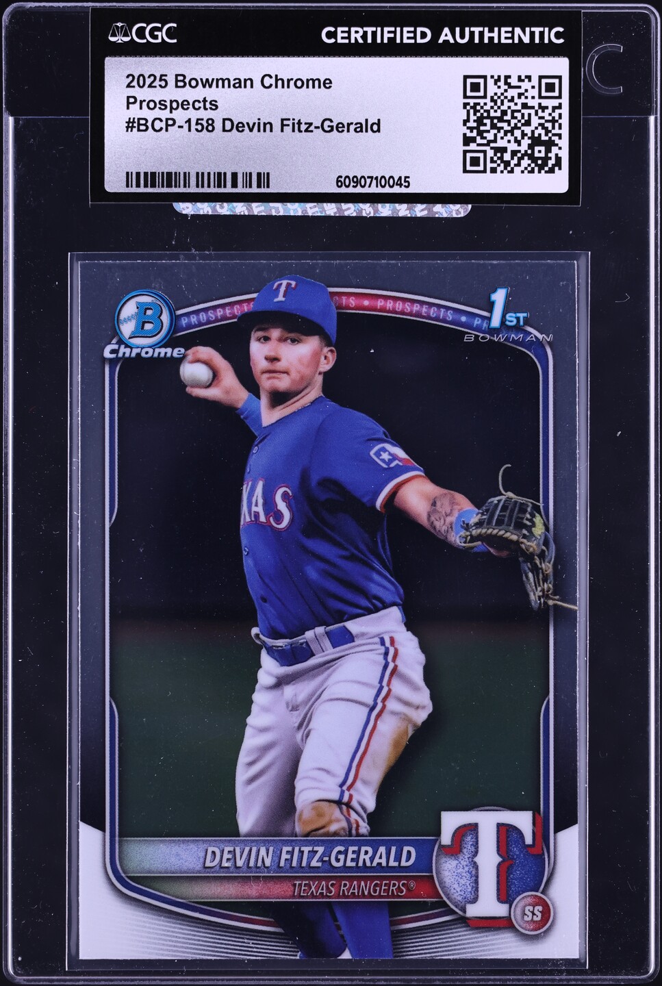 2025 Bowman Chrome Devin Fitz-Gerald PROSPECT #BCP-158 CGC AUTH