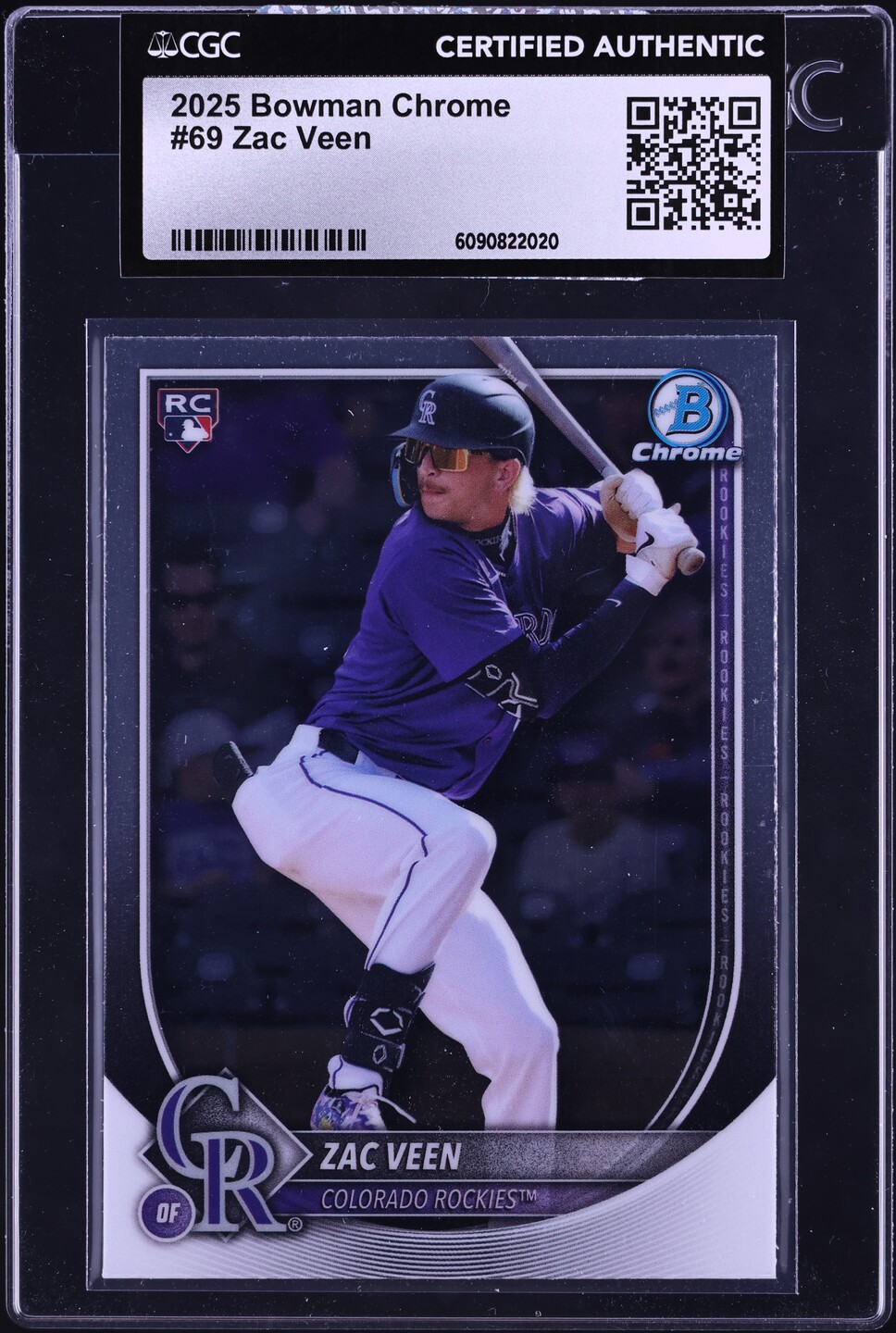 2025 Bowman Chrome Zac Veen ROOKIE #69 CGC AUTH