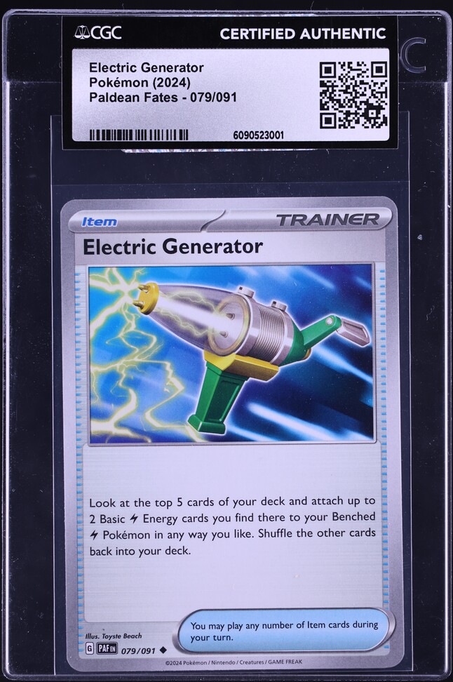 2024 Pokemon Scarlet & Violet Paldean Fates Electric Generator #079 CGC AUTH