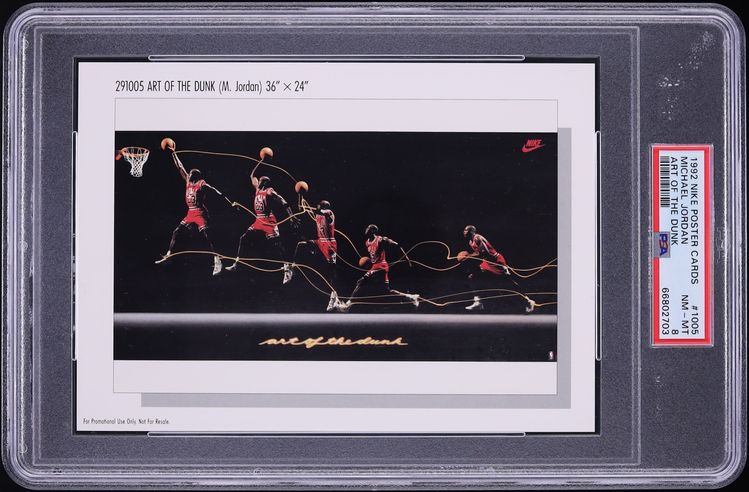 1992 Nike Poster Cards Art Of the Dunk Michael Jordan #1005 PSA 8