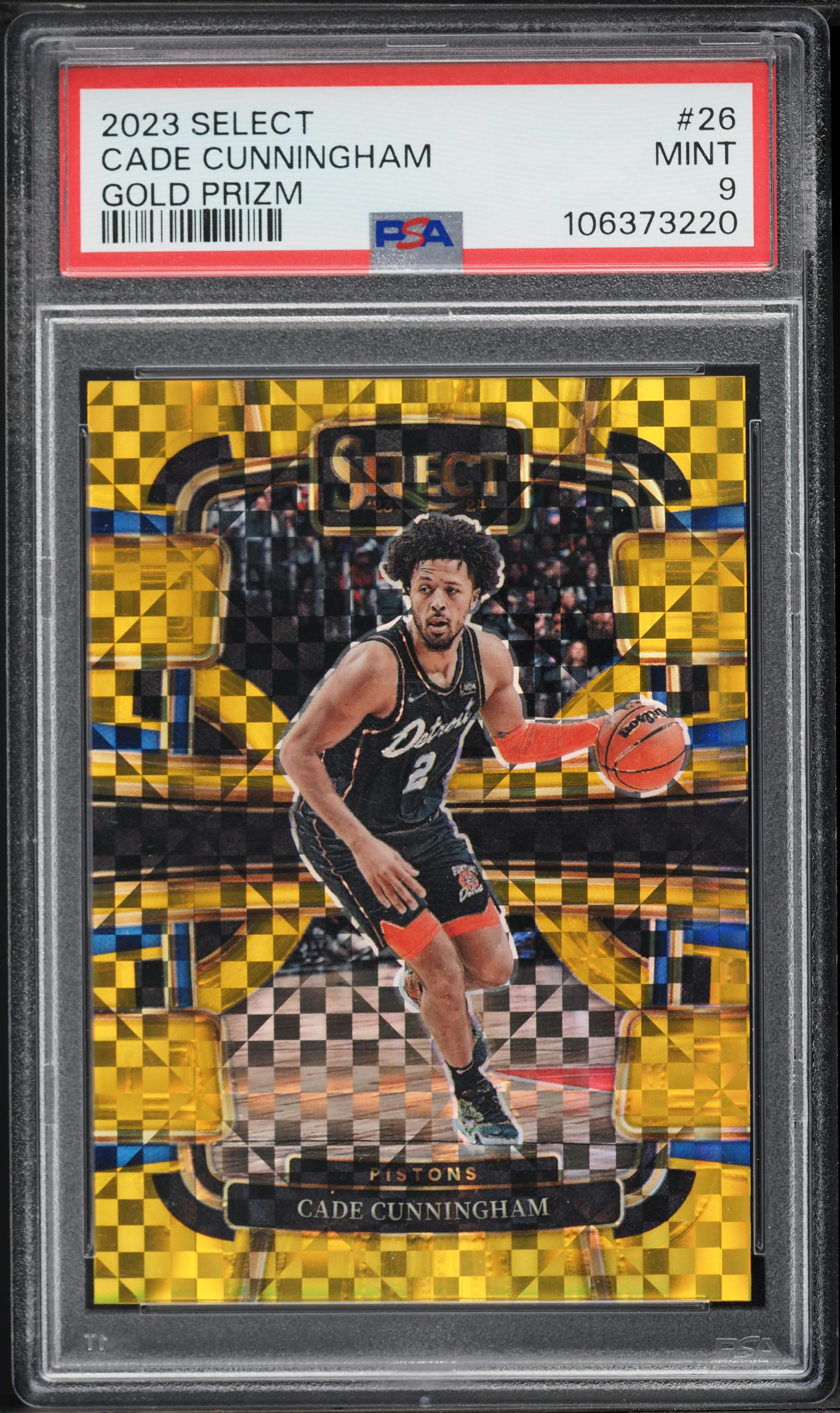 2023 Select Concourse Gold Prizm Cade Cunningham /10 #26 PSA 9 