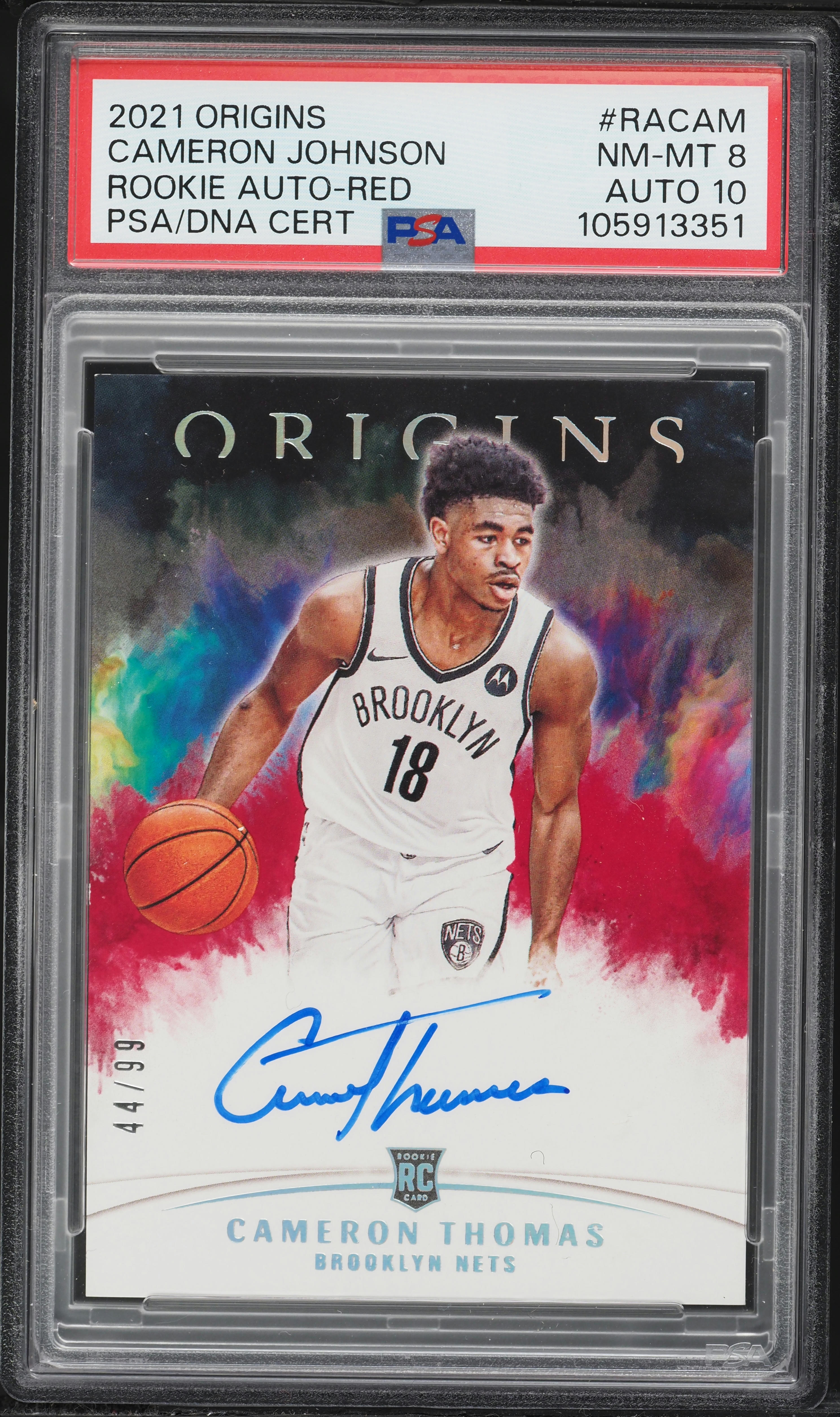 2021 Panini Origins Red Cameron Thomas ROOKIE AUTO DNA 10 /99 #RA