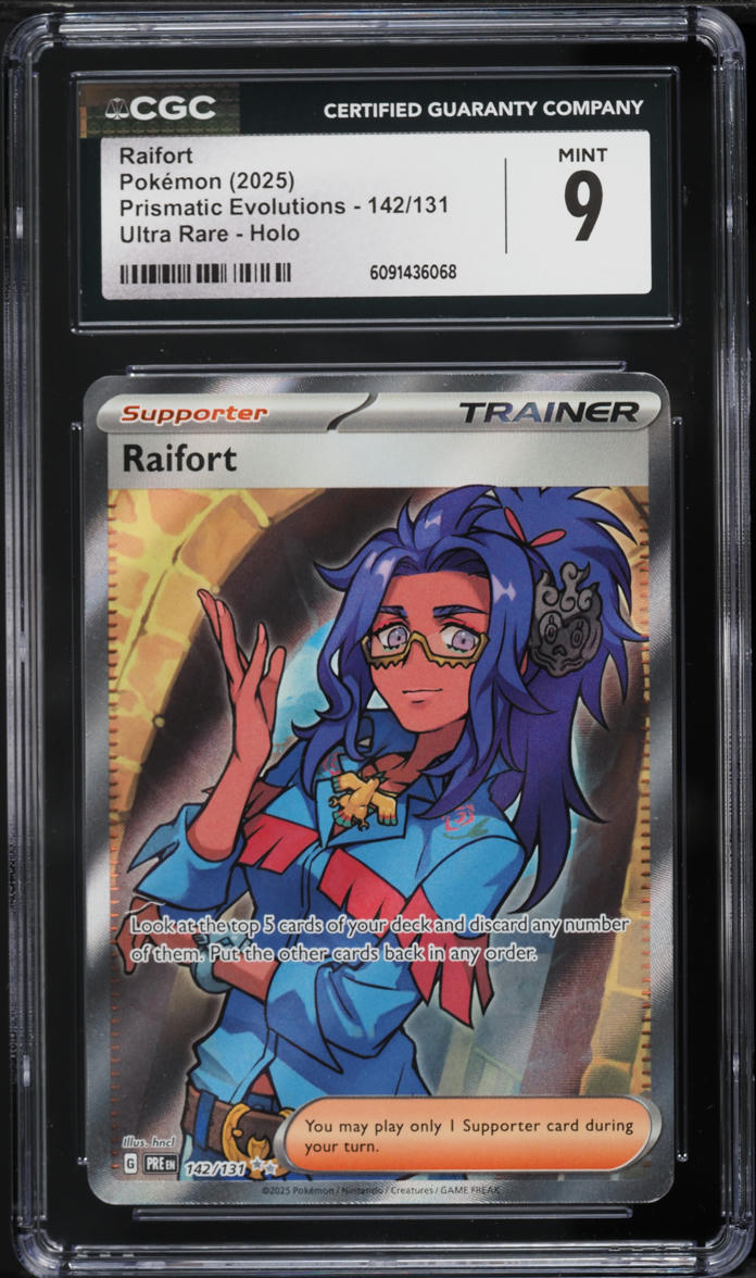 2025 Pokemon Scarlet & Violet Prismatic Evolutions Full Art Raifort #142 CGC 9 MINT on Fanatics Collect 2025 Pokemon Scarlet & Violet Prismatic Evolutions Full Art Raifort #142 CGC 9 MINT on Fanatics Collect