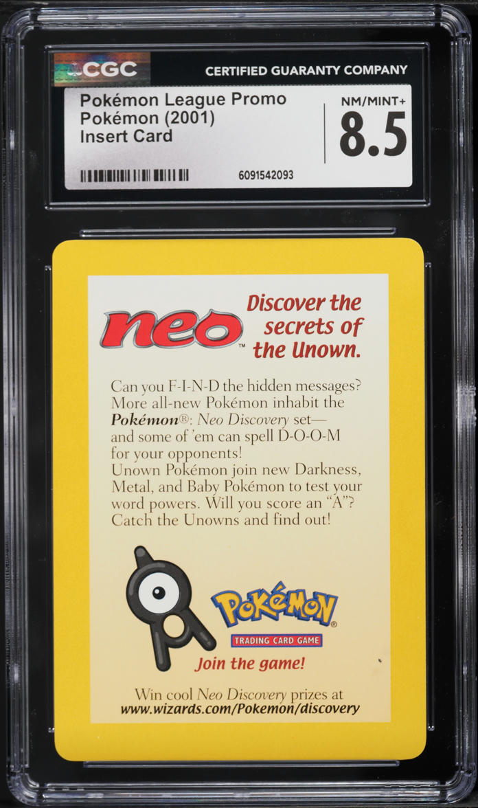 2001 Pokemon League Promo Insert Card CGC 8.5 NM-MT+