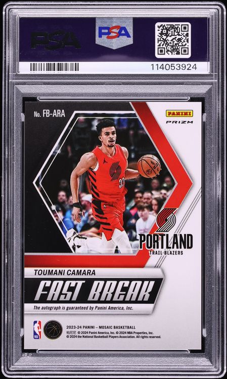 2023 Panini Mosaic Fast Break Prizm Toumani Camara ROOKIE AUTO DNA
