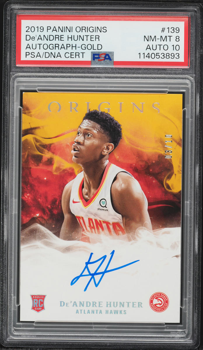 2019 Panini Origins Gold De'Andre Hunter ROOKIE AUTO DNA 10 /10