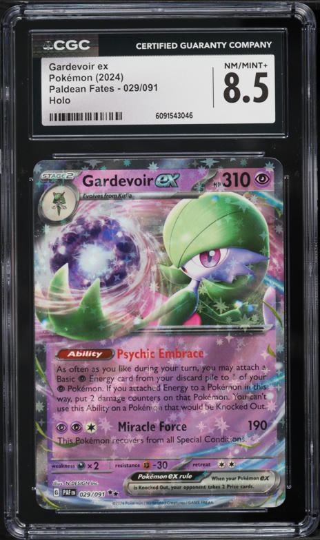 2024 Pokemon Scarlet & Violet Paldean Fates Holo Gardevoir EX #29 CGC 8.5 NM-MT+
