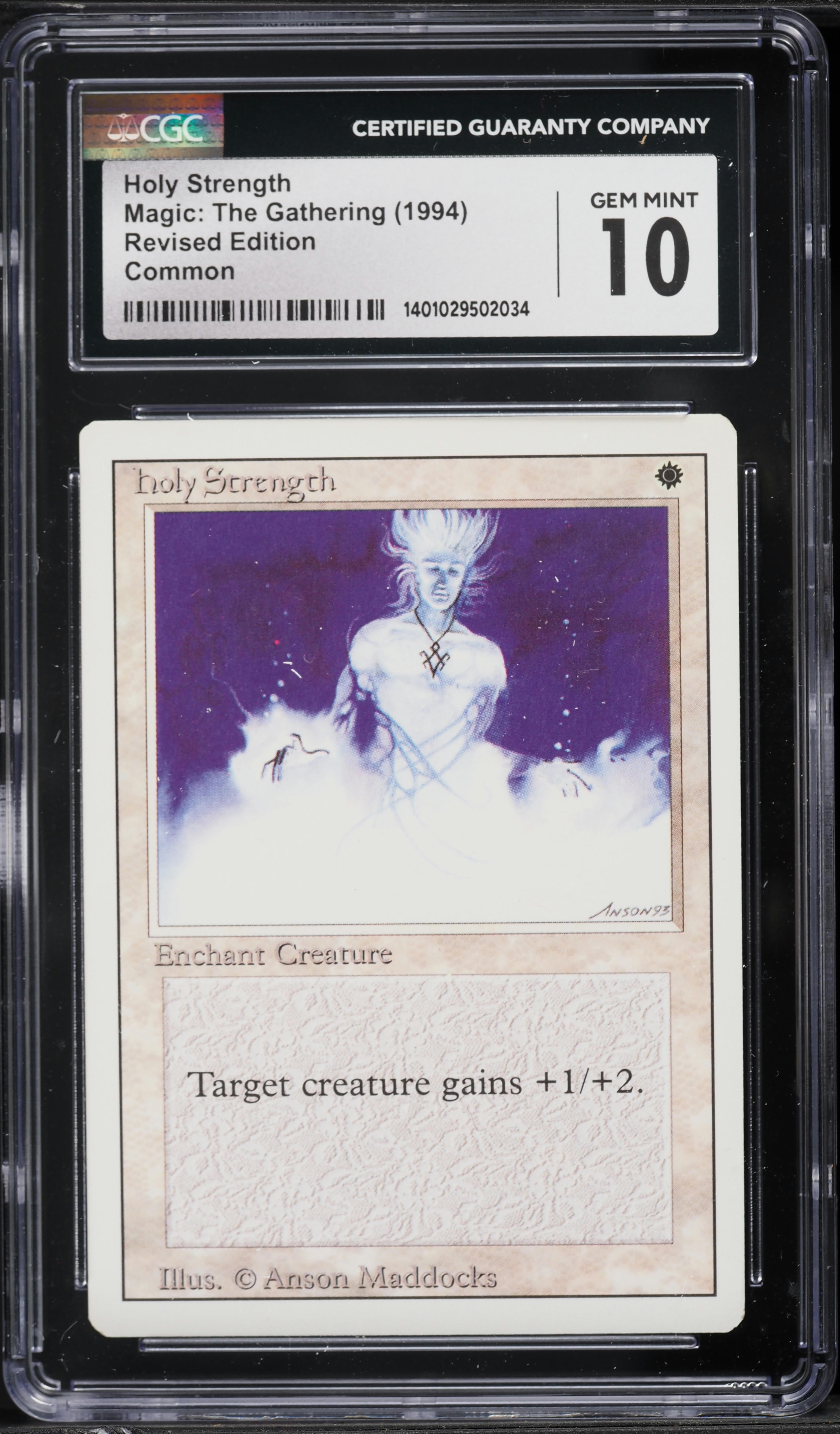 1994 Magic The Gathering MTG Revised Edition Holy Strength CGC 10