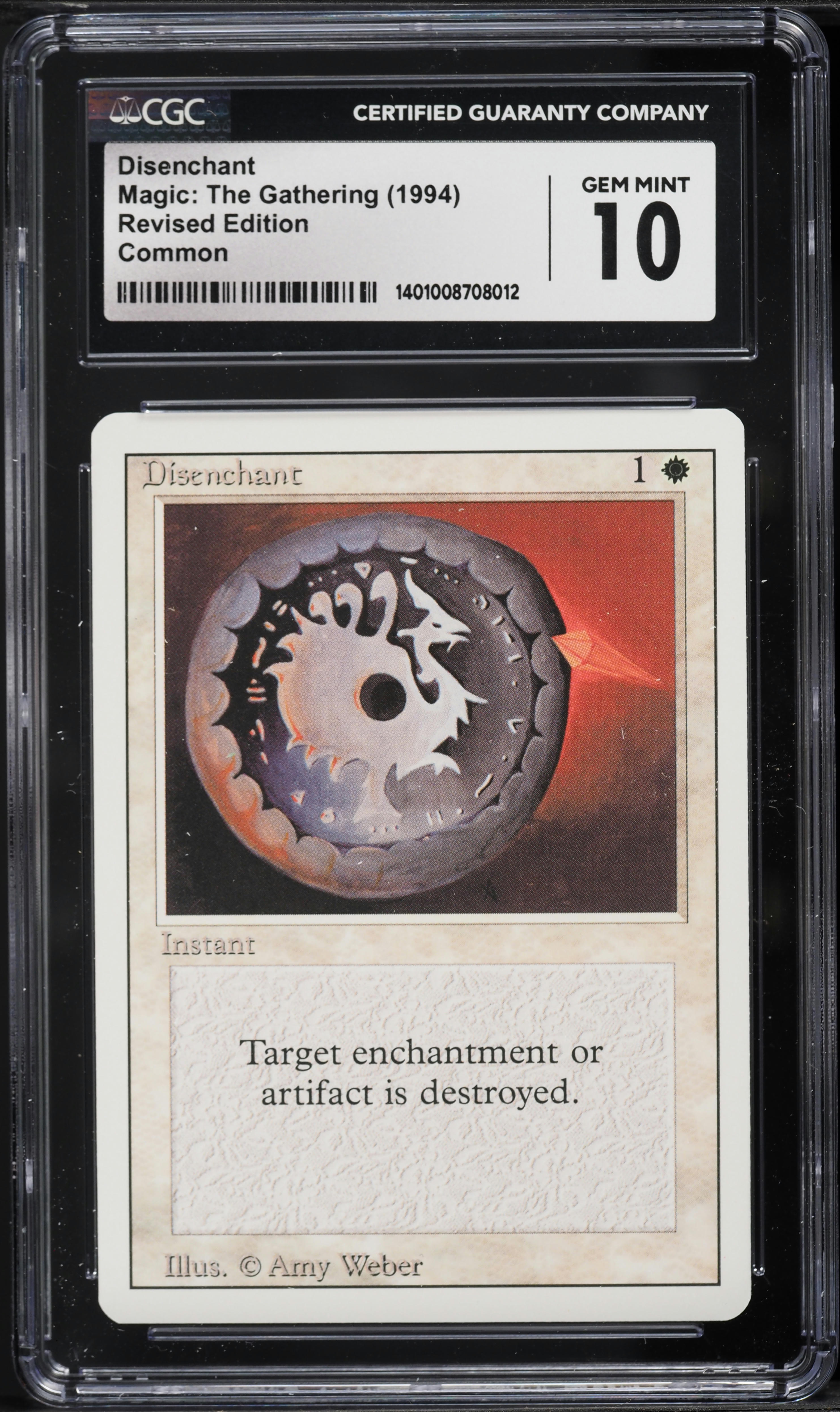 1994 Magic The Gathering MTG Revised Disenchant CGC 10 GEM MINT on